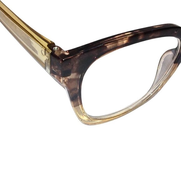 BETSEY JOHNSON WOMEN'S READING GLASSES +2.00 - GOLD & TORTOISE RECTANGLE FRAME - Picture 2 of 3